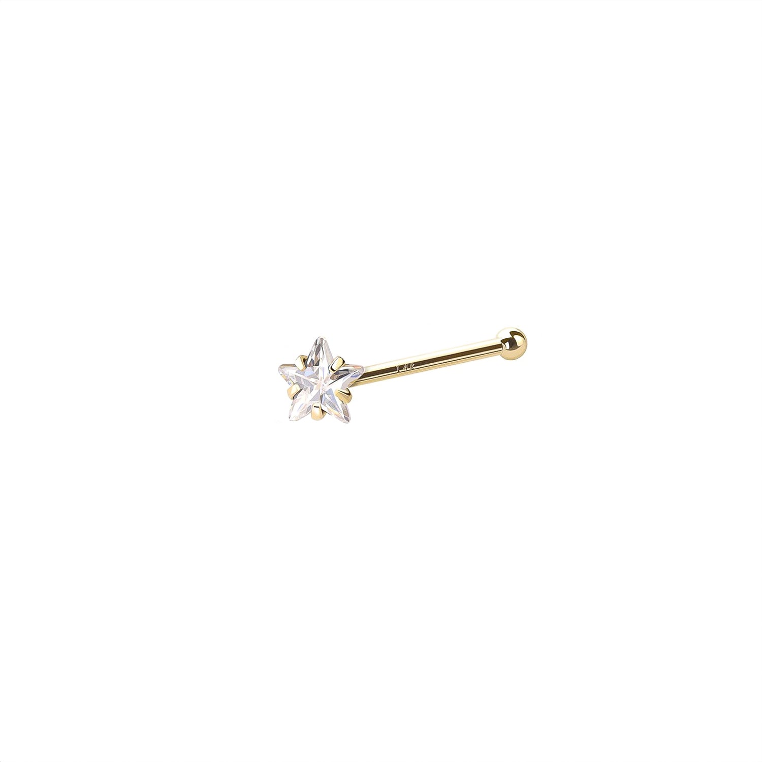14K Star Nose Bone