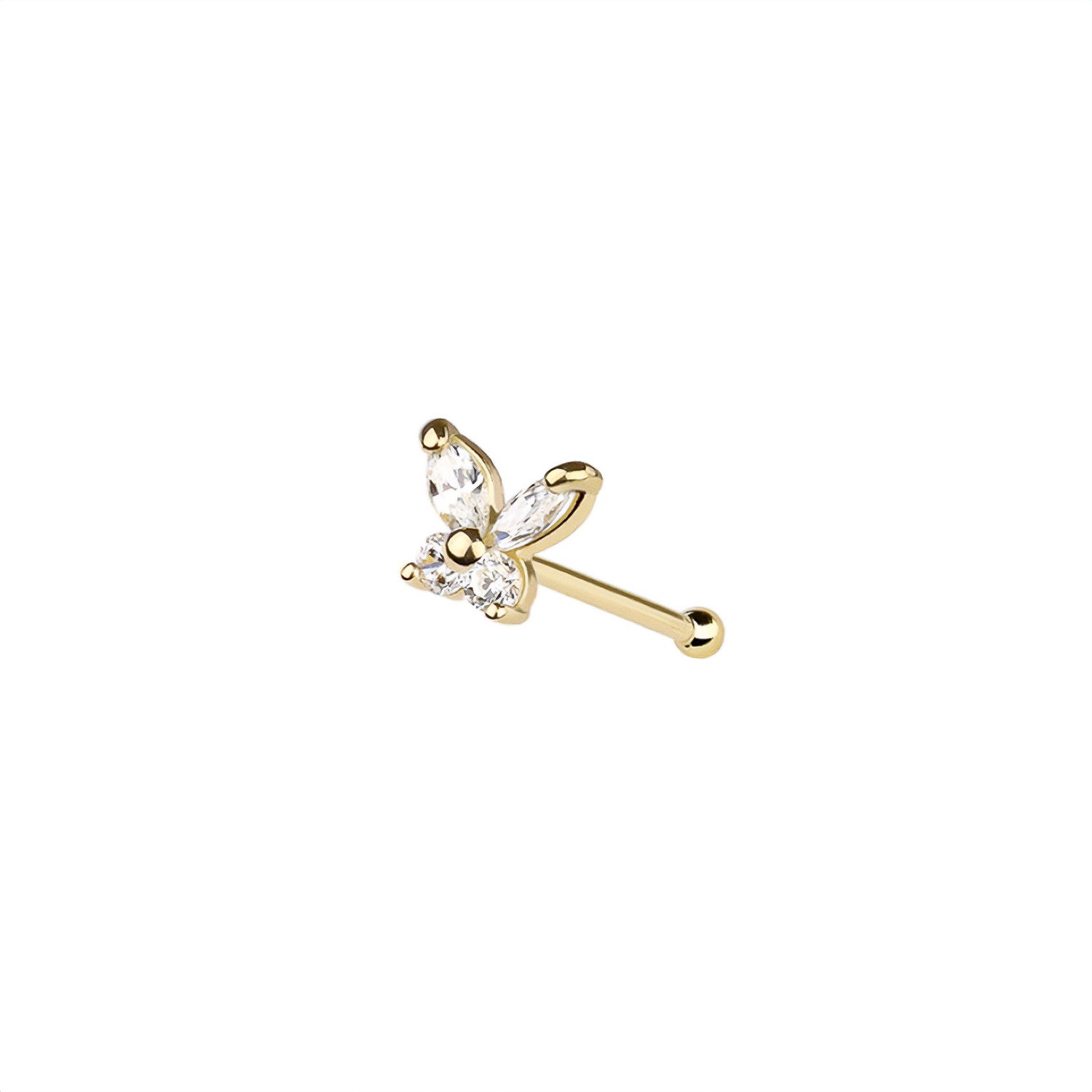 14K Butterfly Nose Bone