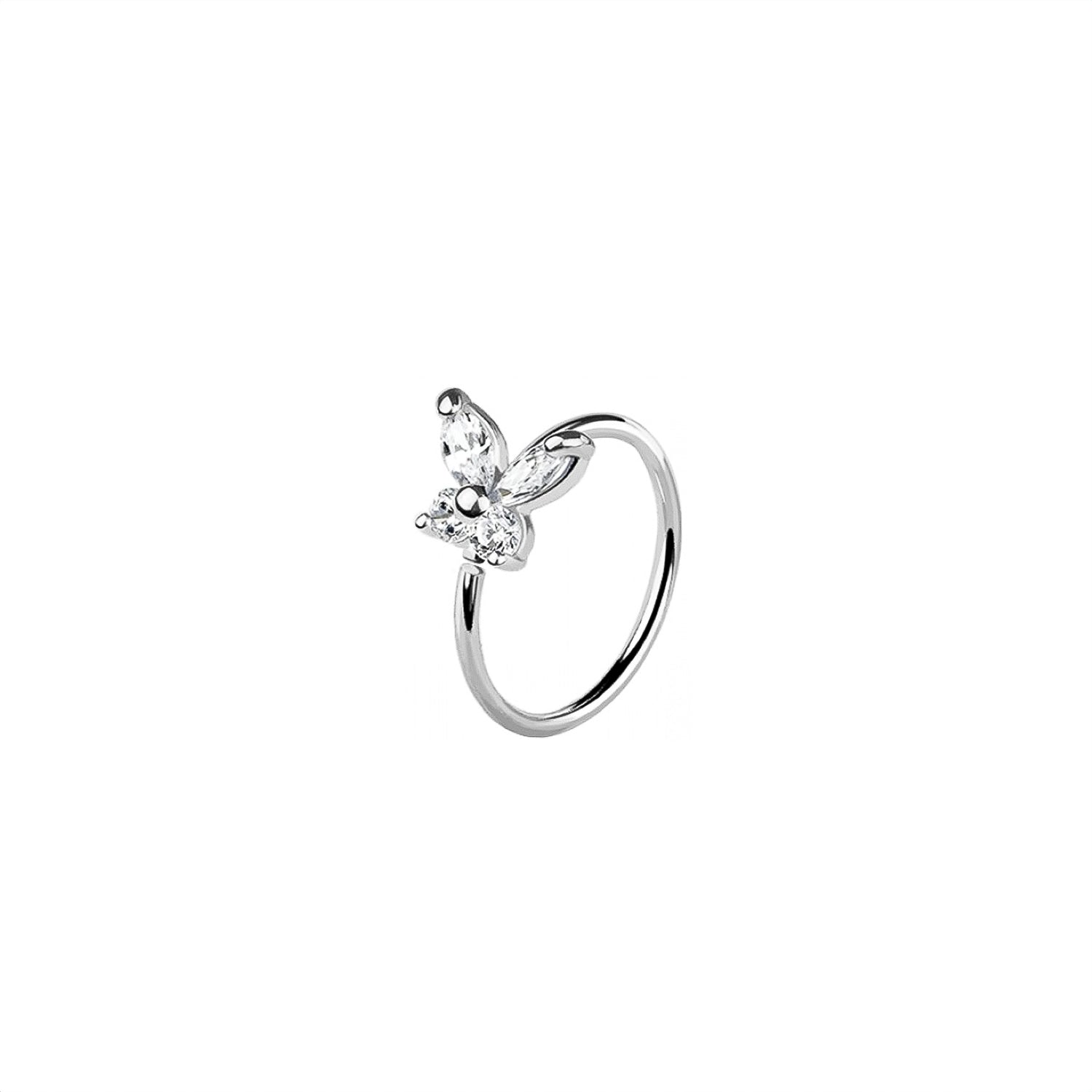 14K Butterfly Nose Ring
