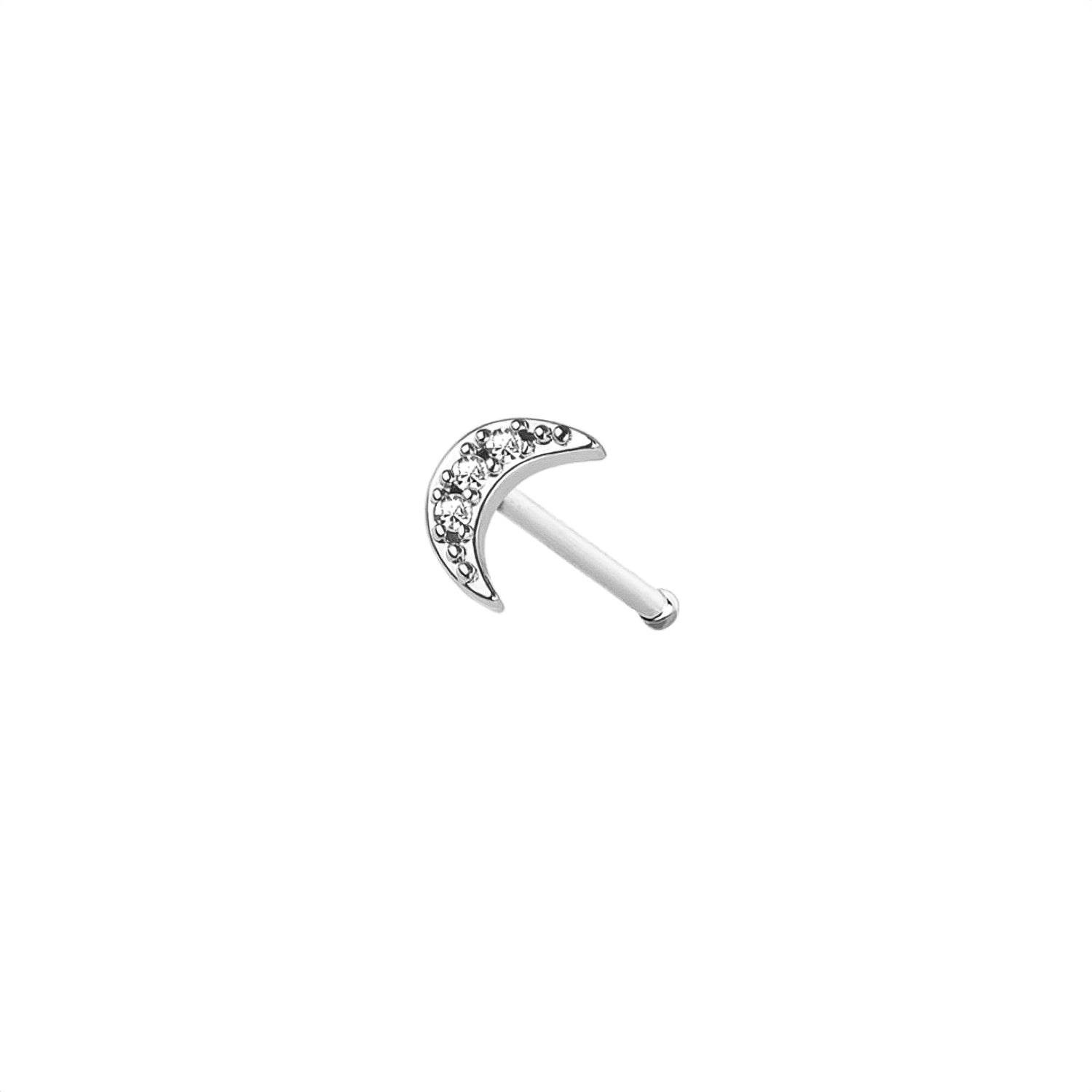 Crescent Moon Nose Bone Stud