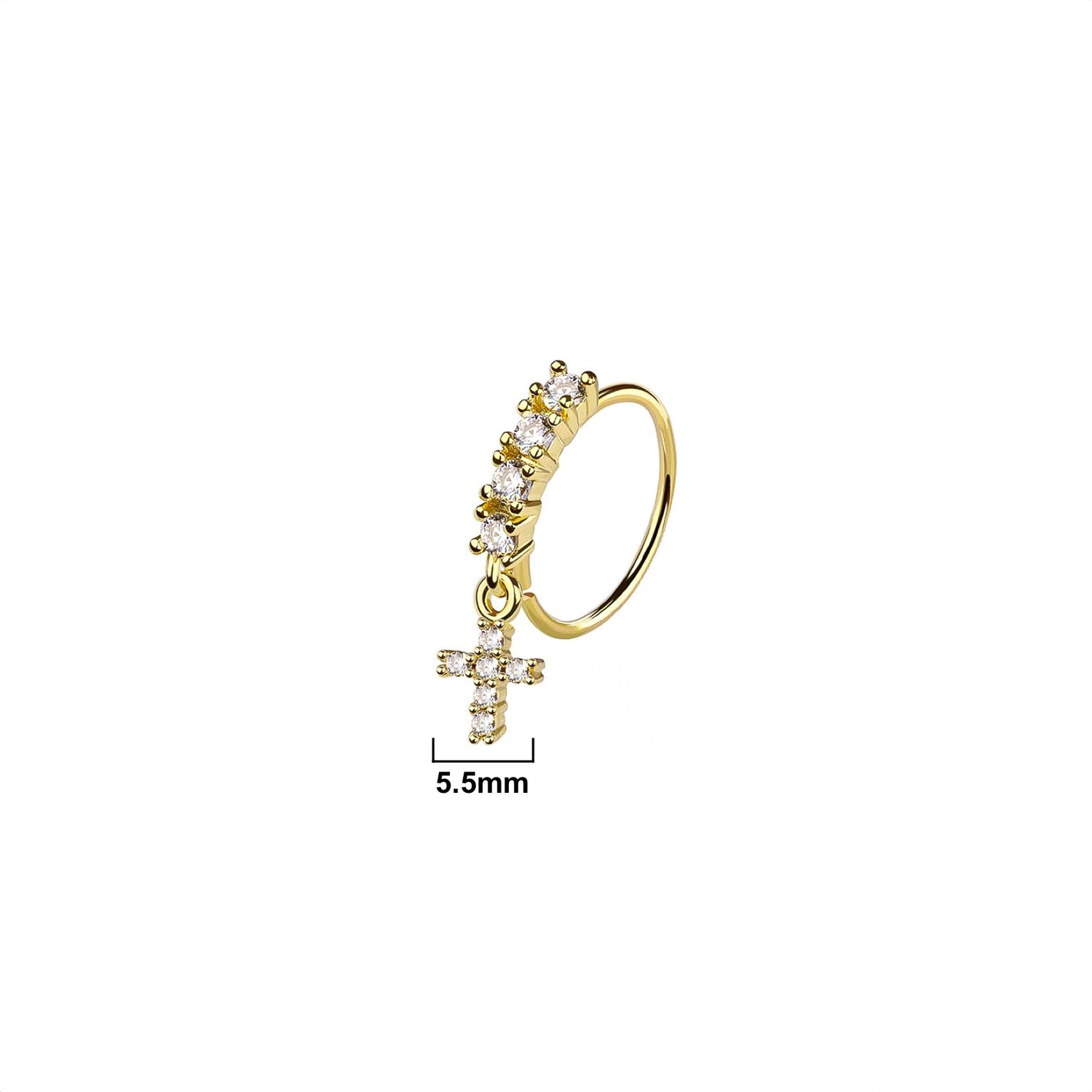 14K Cross Nose Ring