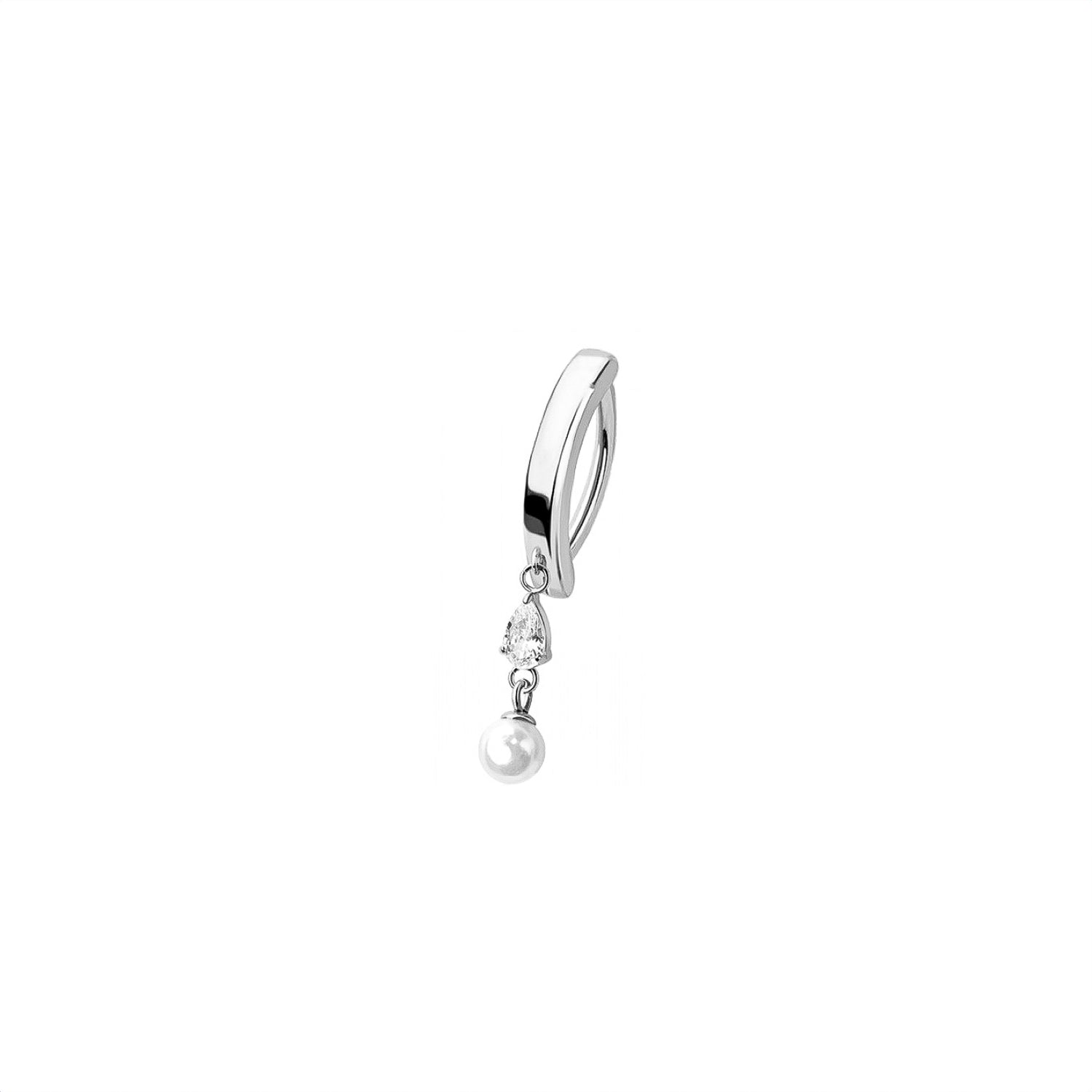 Teardrop Pearl Belly Button Clicker Ring