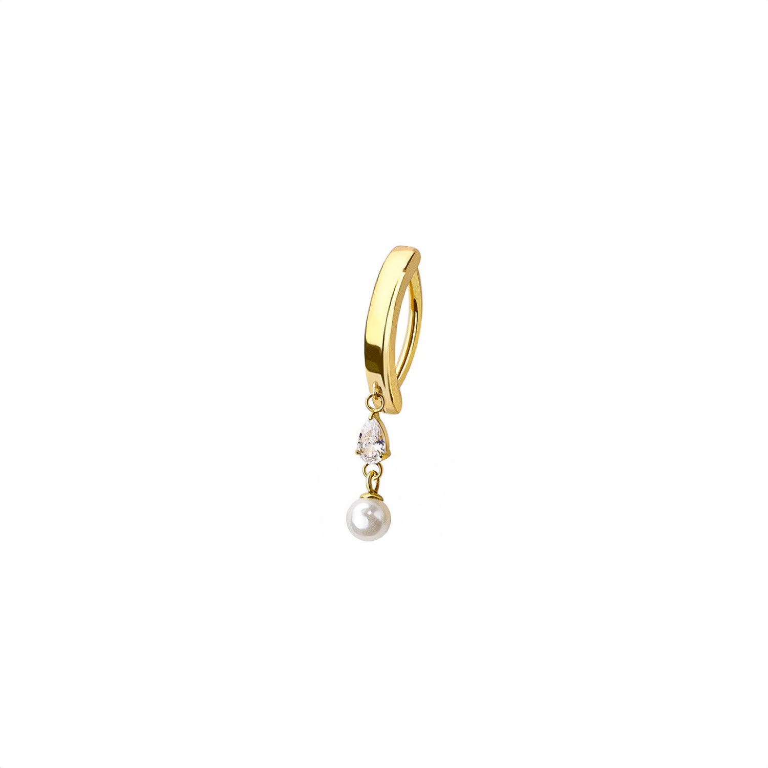 Teardrop Pearl Belly Button Clicker Ring