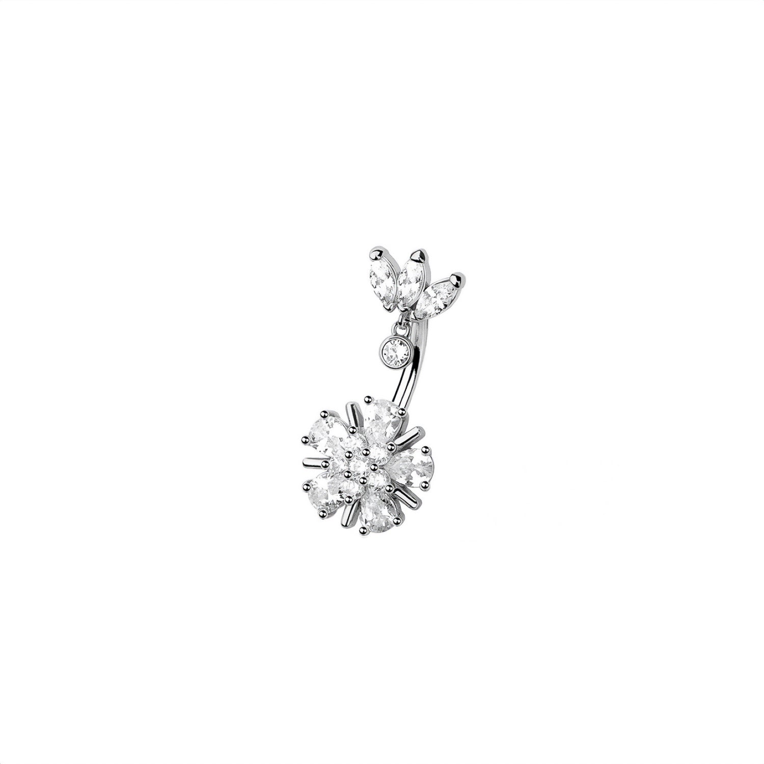 Flower Marquise Belly Button Ring