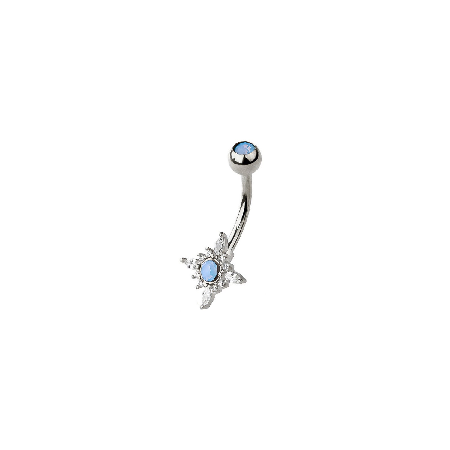 Sunburst Opal Belly Button Ring