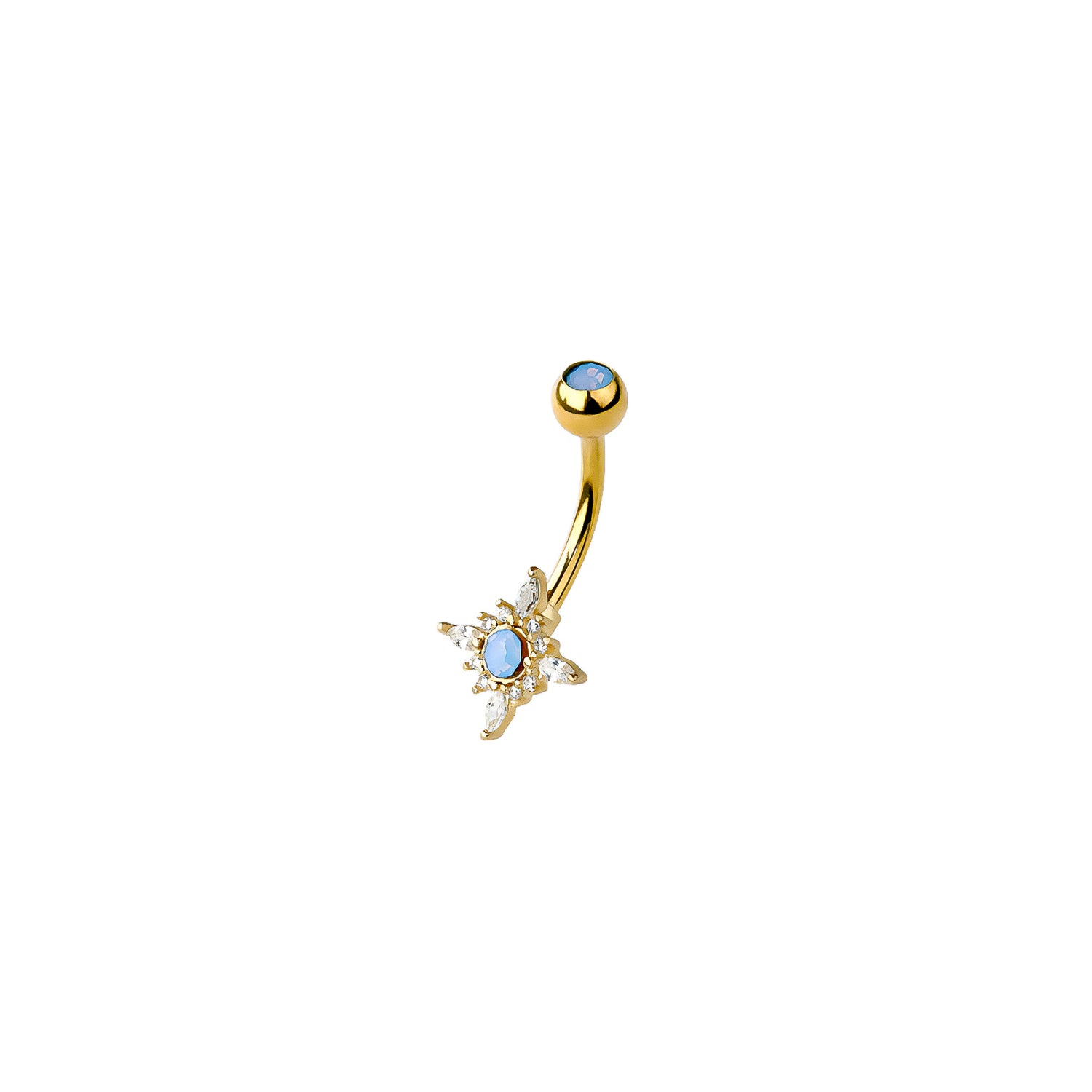 Sunburst Opal Belly Button Ring