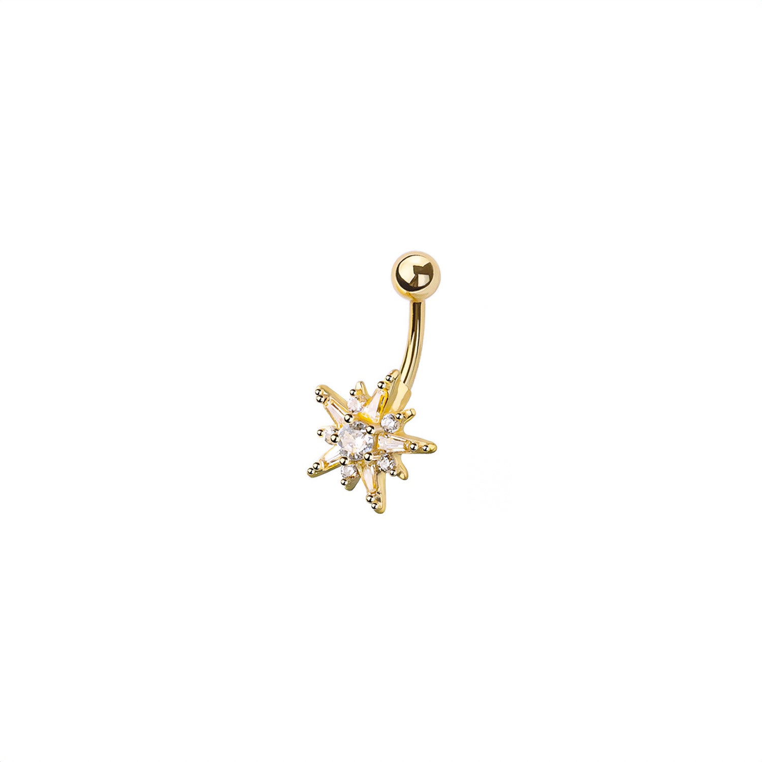 Star Burst Belly Button Ring
