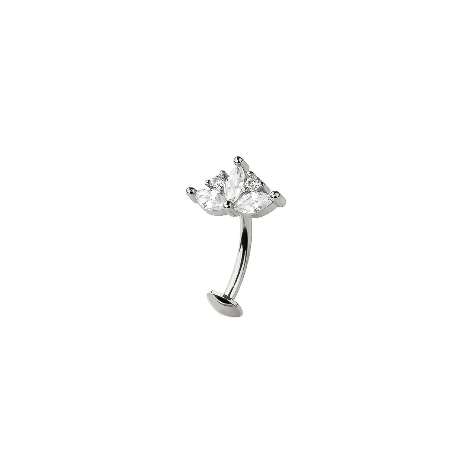 Marquise Flower Belly Button Ring
