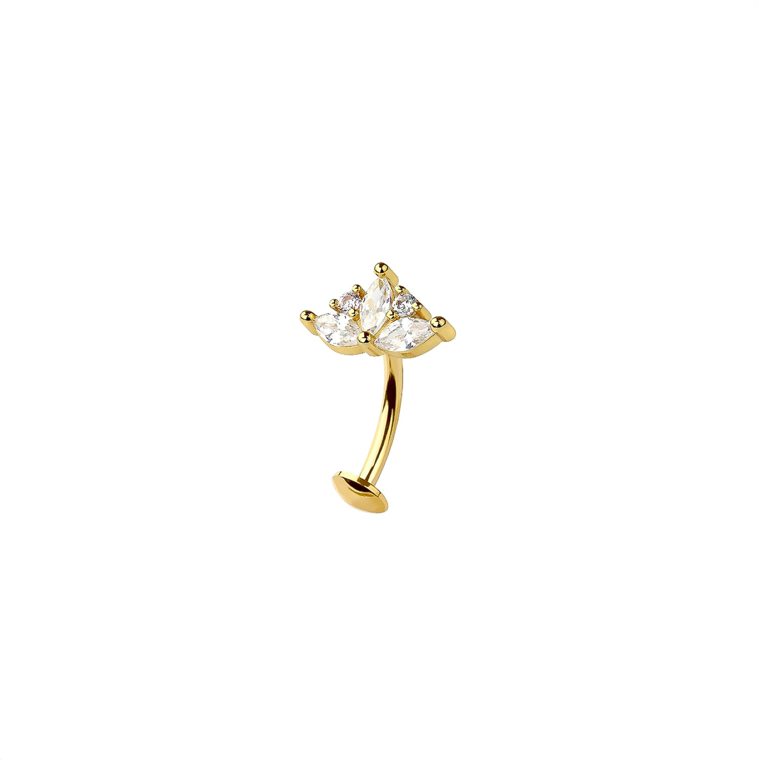 Marquise Flower Belly Button Ring