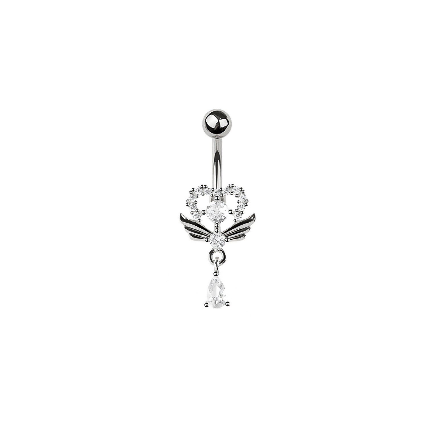 Heart Angel Wing Belly Button Ring