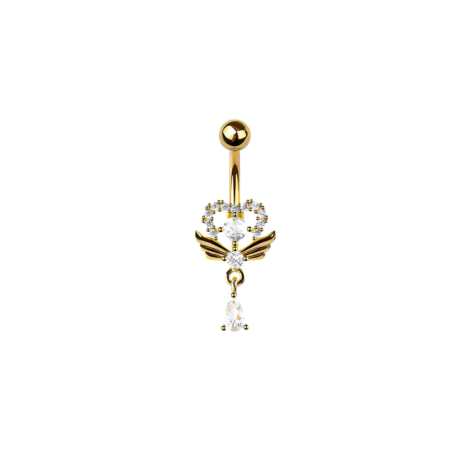 Heart Angel Wing Belly Button Ring