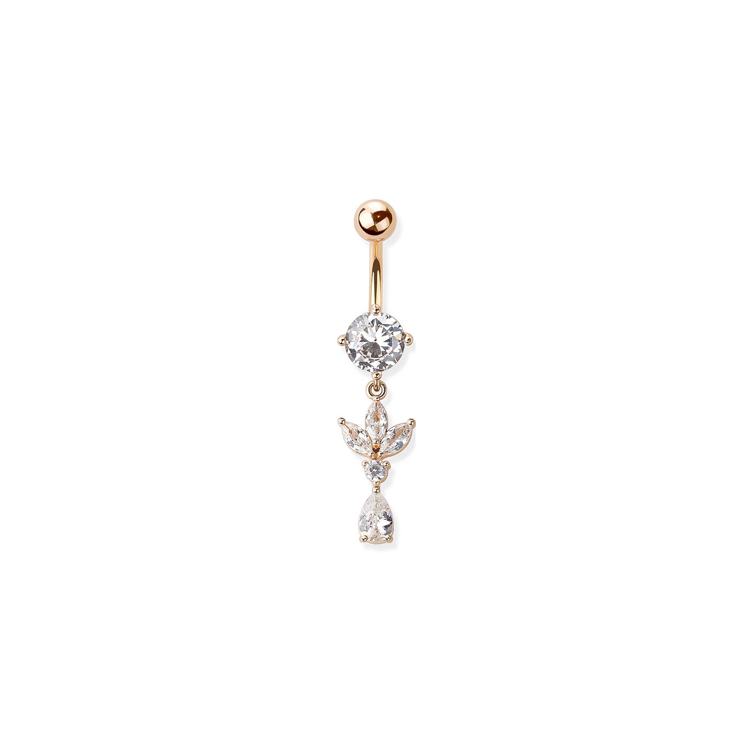 Marquise Teardrop Belly Button Ring