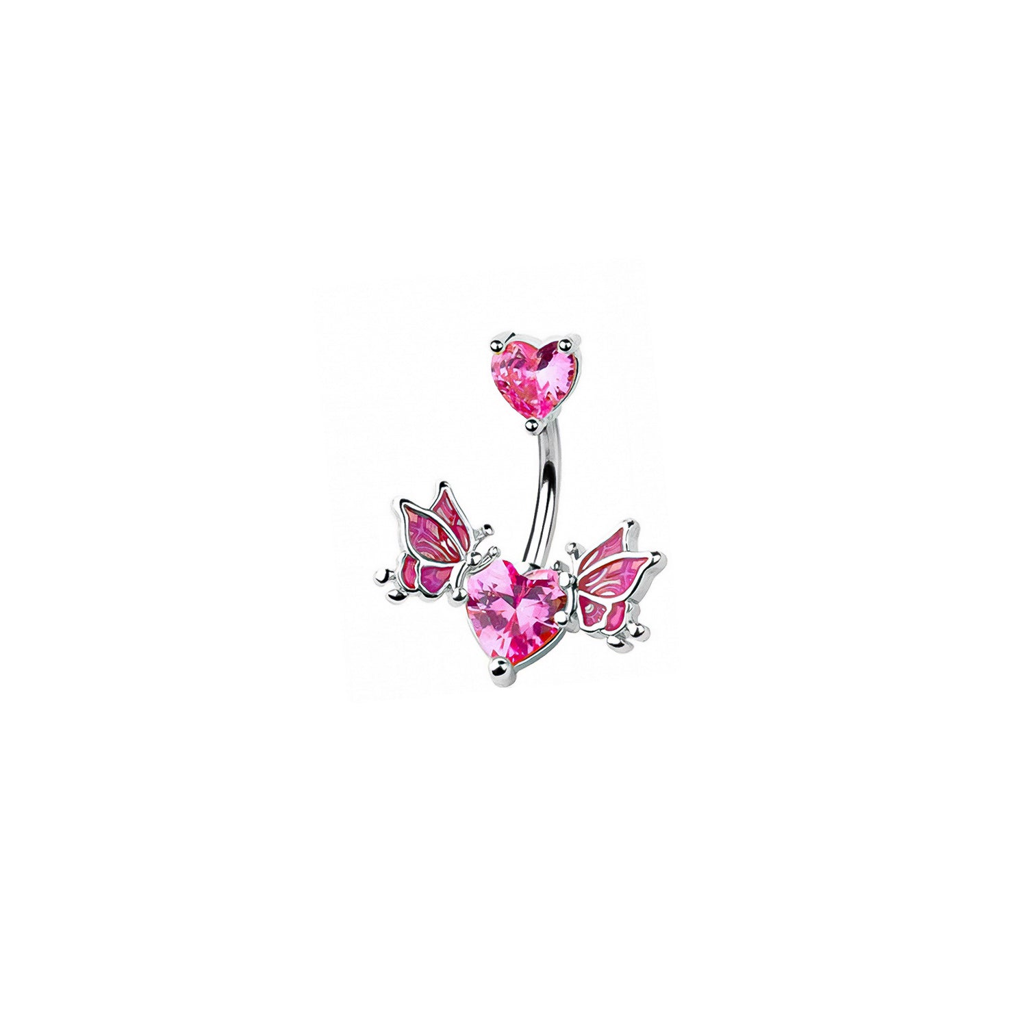 Butterfly Heart Belly Button Ring