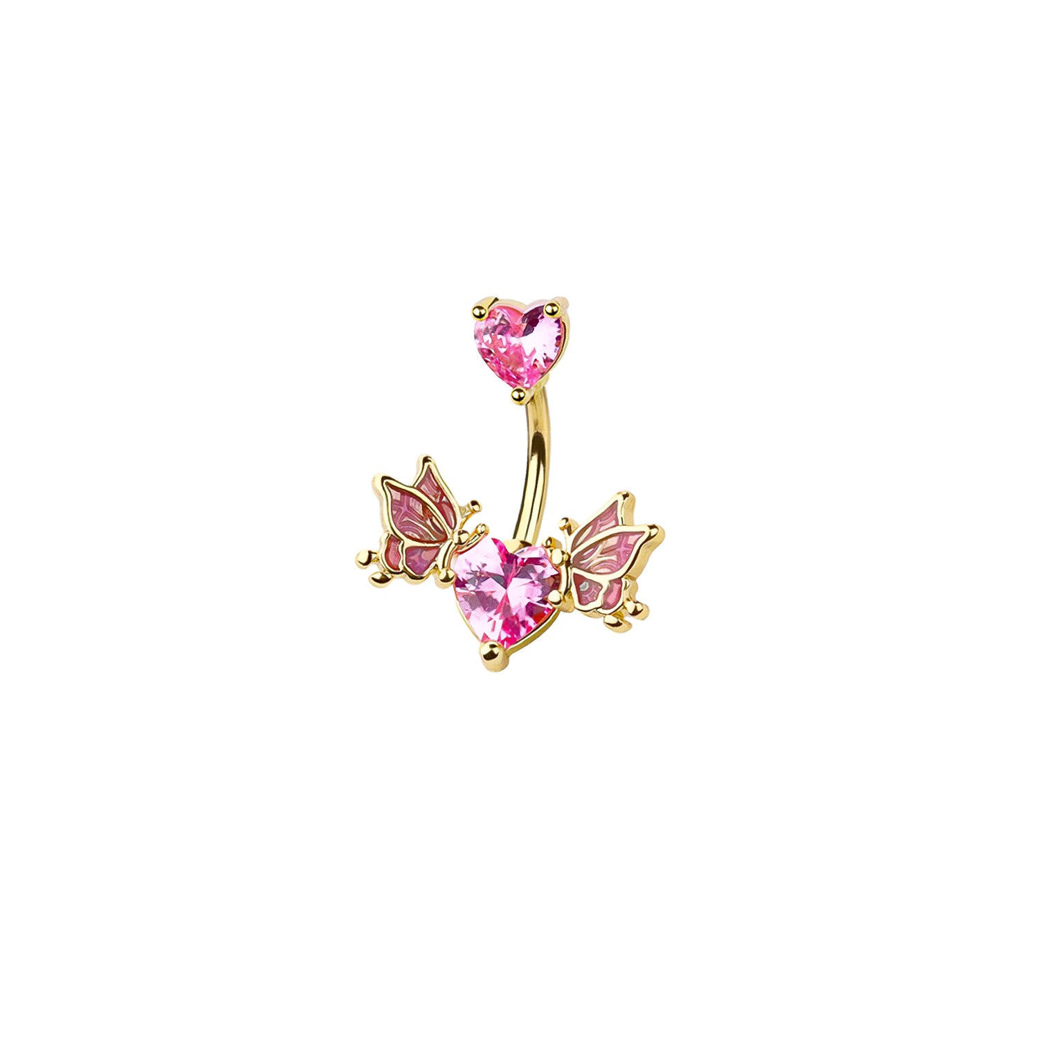 Butterfly Heart Belly Button Ring