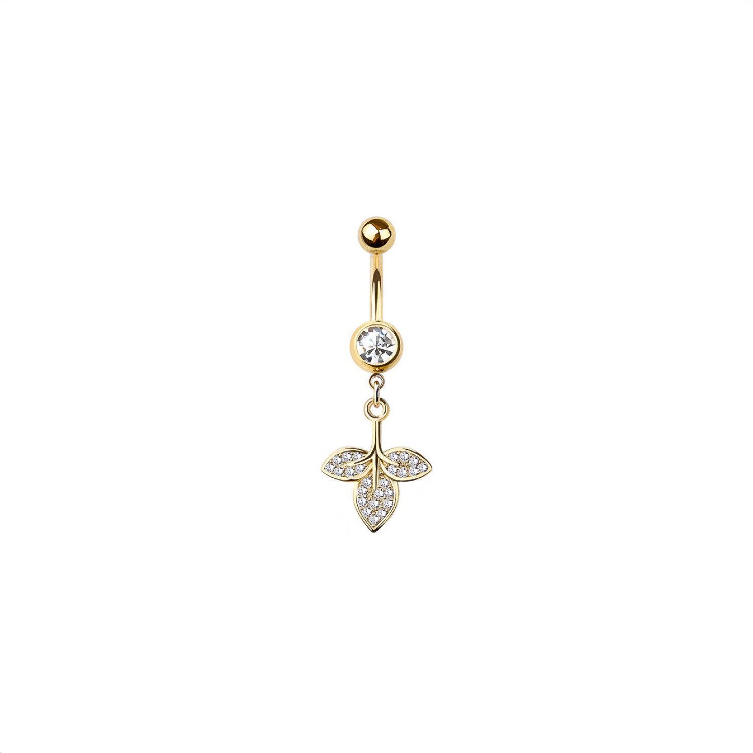 Tri-Leaf Belly Button Ring