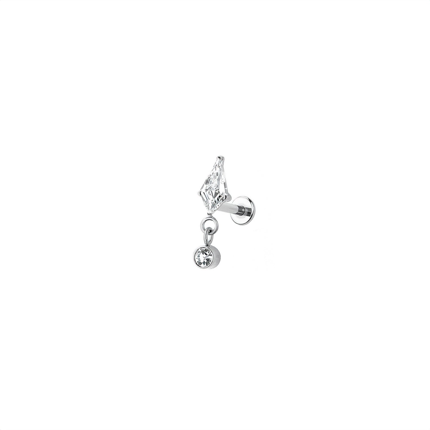 Micro Kite Threadless Labret Earring – Titanium Implant Grade ASTM F136