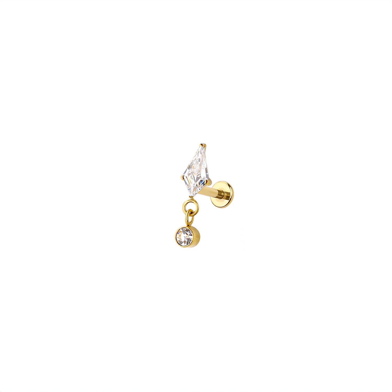 Micro Kite Threadless Labret Earring – Titanium Implant Grade ASTM F136