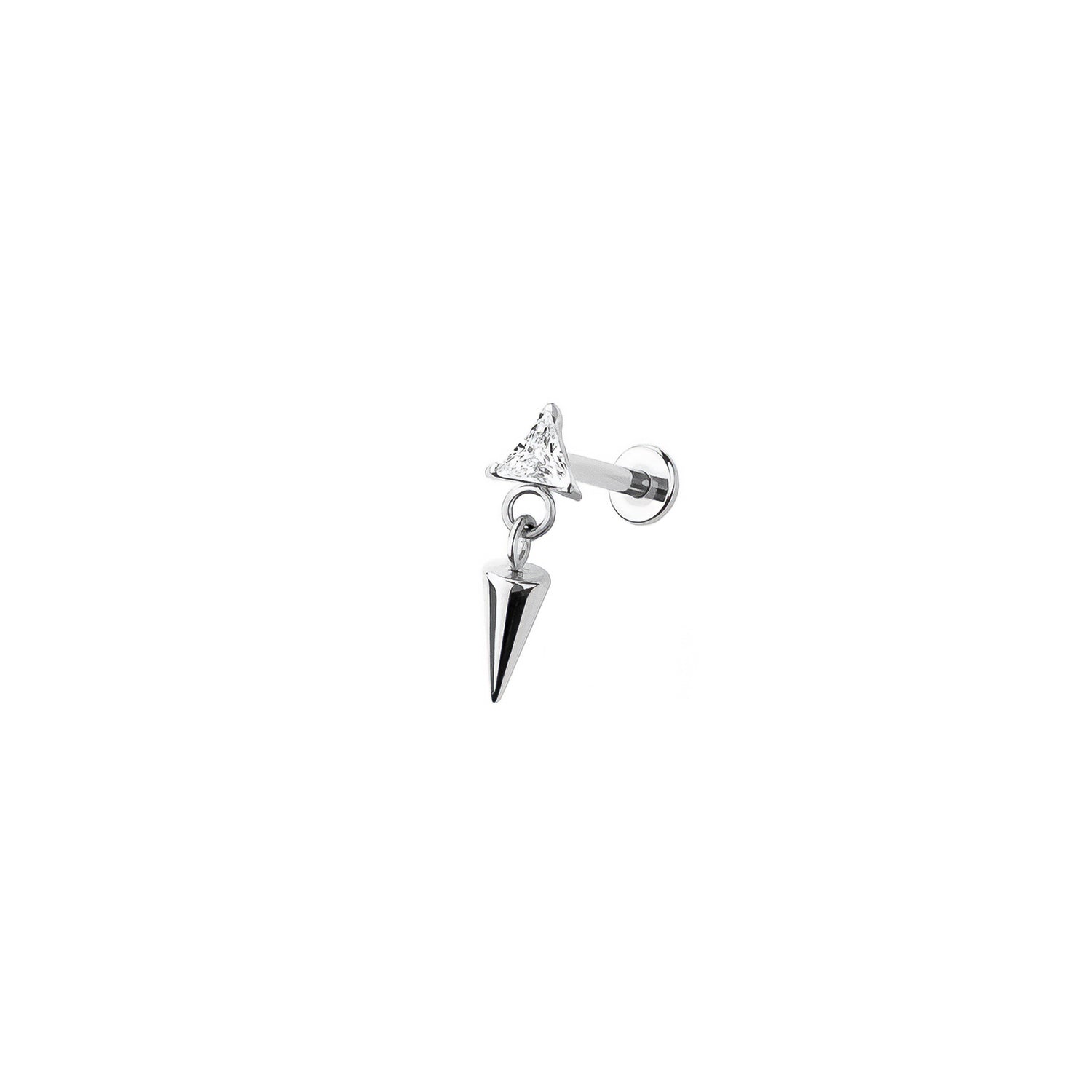 Micro Triangle Spike Threadless Labret - Titanium Implant Grade ASTM F136