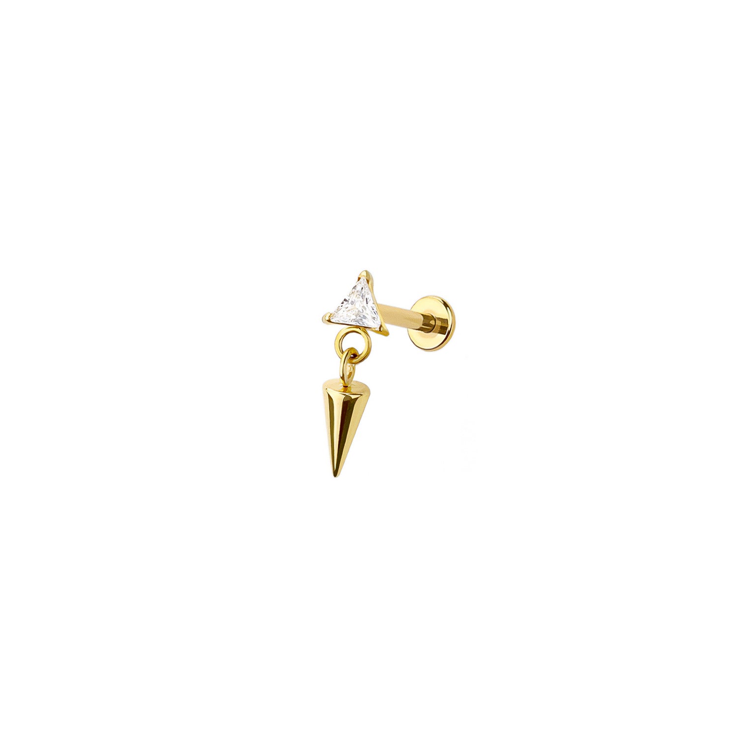 Micro Triangle Spike Threadless Labret - Titanium Implant Grade ASTM F136