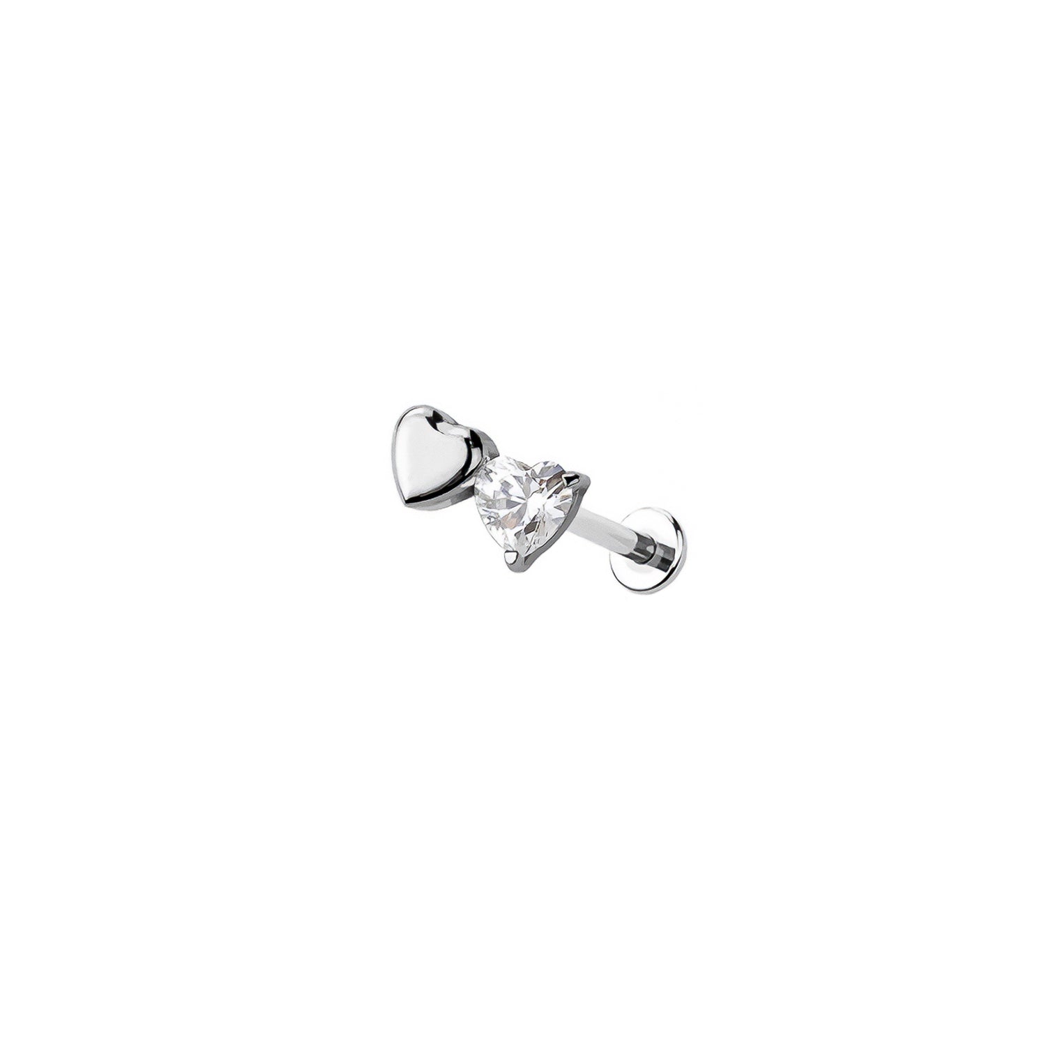 Micro Heart Threadless Labret Earring -Titanium Implant Grade ASTM F136