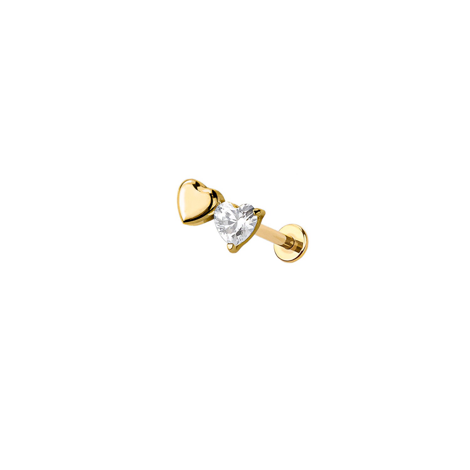 Micro Heart Threadless Labret Earring -Titanium Implant Grade ASTM F136